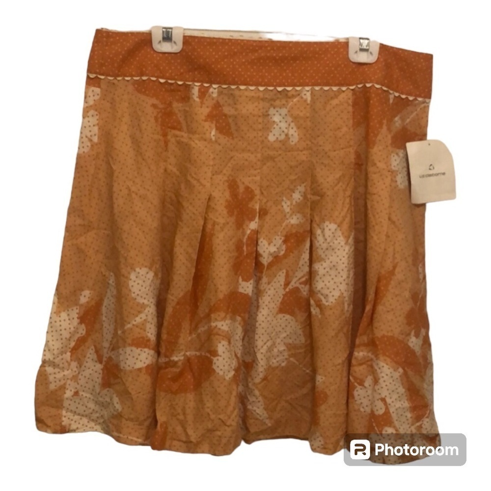 Liz Claiborne NEW Orange Print Skirt Size 16